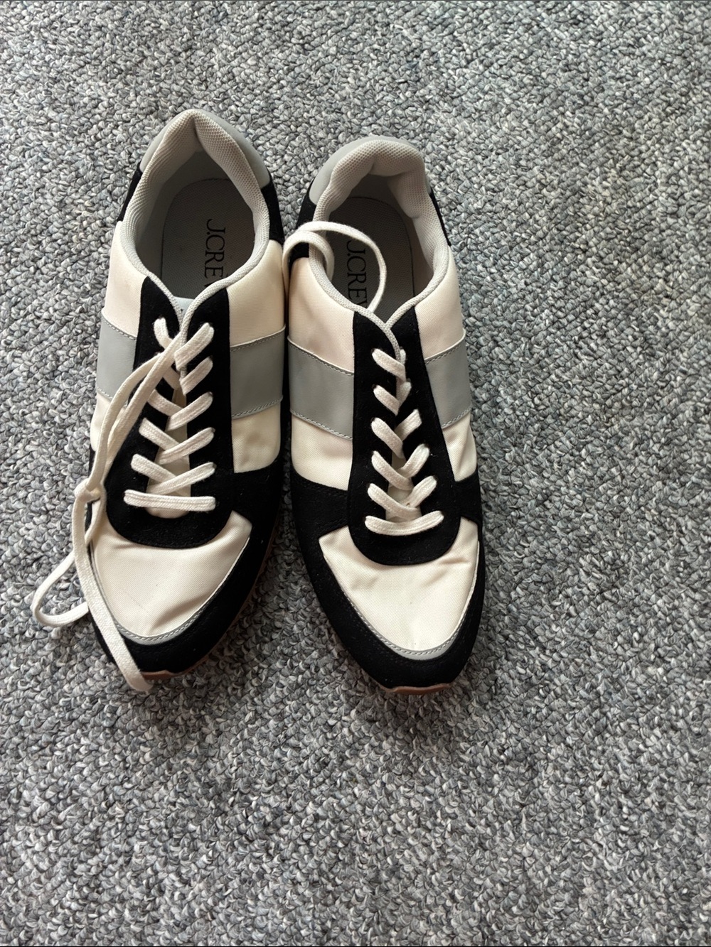 J. Crew Ladies Blue-and White Trainer Sneakers